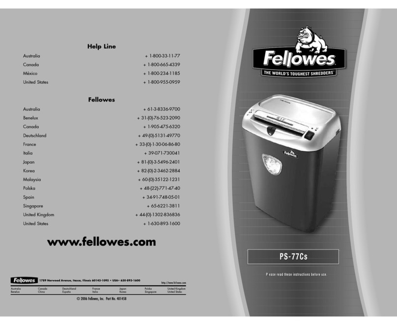 Fellowes Powershred PS-77Cs Manual de usuario