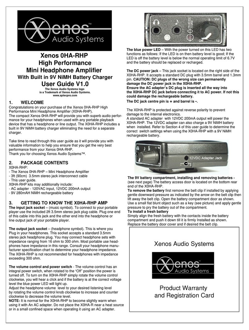 Xenos 0HA-RHP Manual de usuario