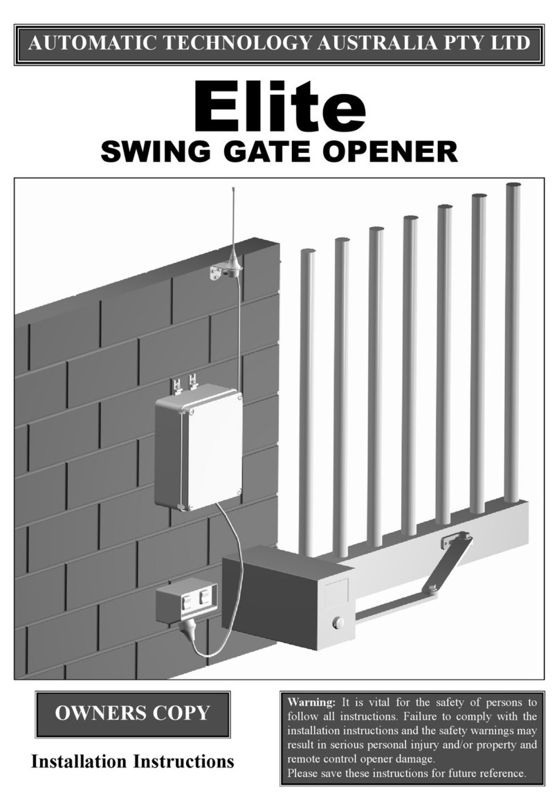 Automatic Technology Australia Elite Manual de usuario Automatic Technology Australia Elite Manual de usuario