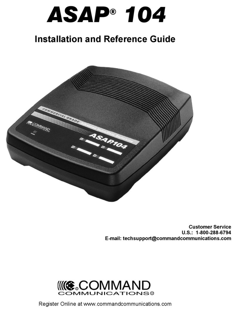 Command Communications ASAP 104 Manual de instalación y funcionamiento Command Communications ASAP 104 Manual de instalación y funcionamiento