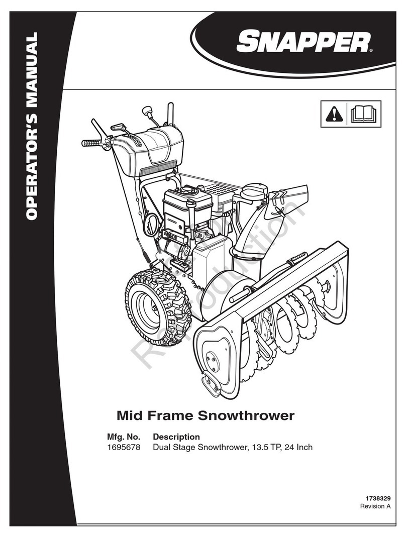 Snapper mid frame Snowthrower Manual de usuario