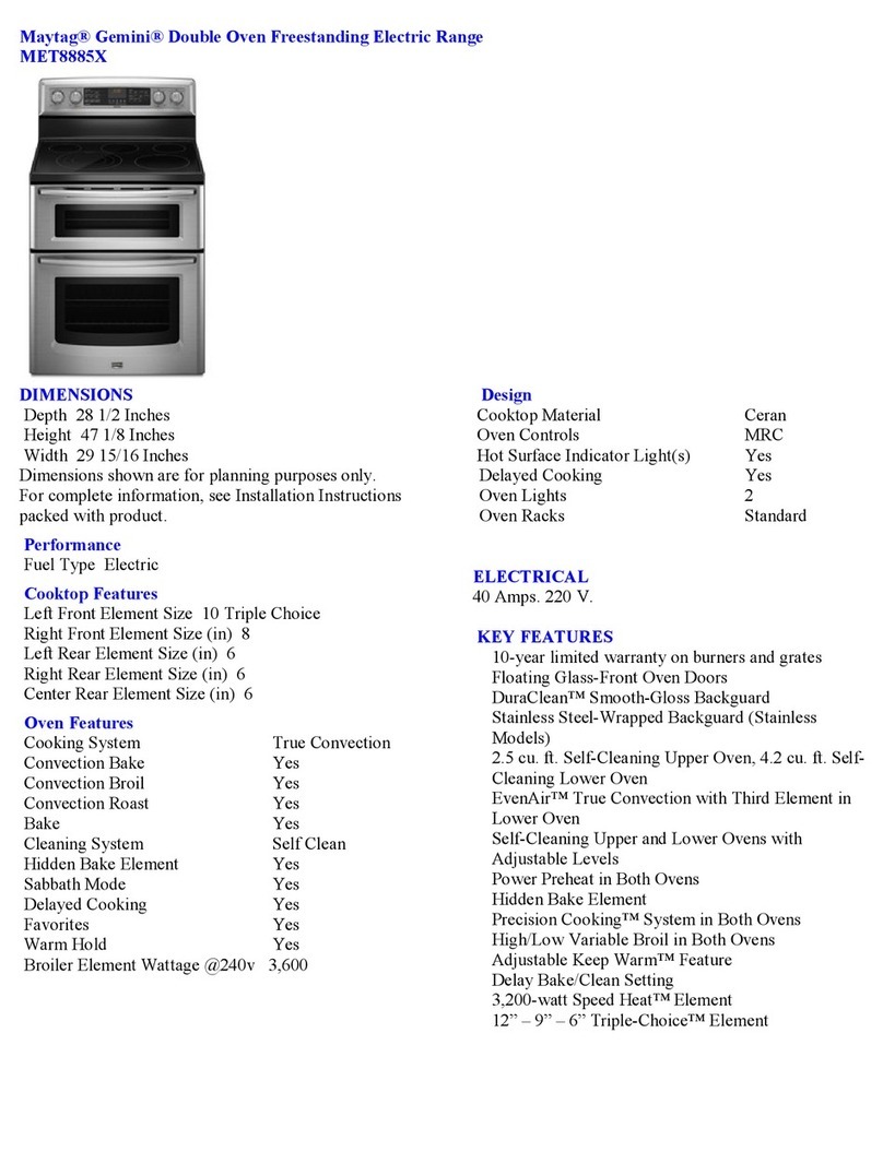 Maytag Gemini MET8885X Instrucciones de uso