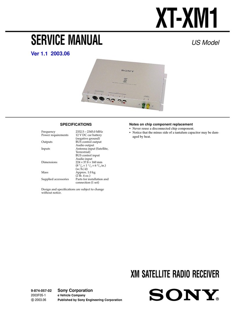 Sony XT-XM1 - Xm Satellite Radio Tuner Manual de usuario