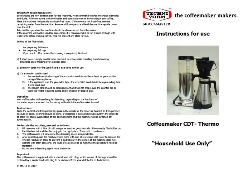 Technivorm CDT-Thermo Manual de usuario