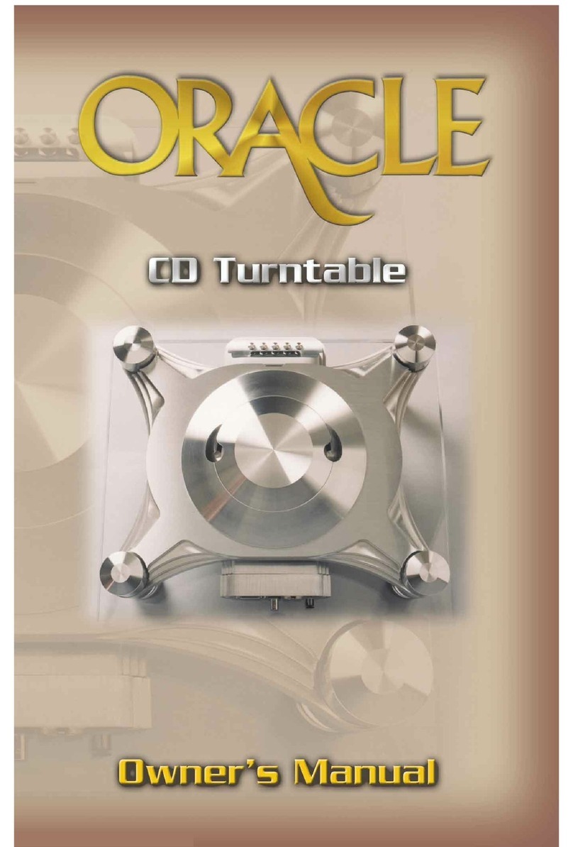 Oracle Audio CD turntable Manual de usuario Oracle Audio CD turntable Manual de usuario