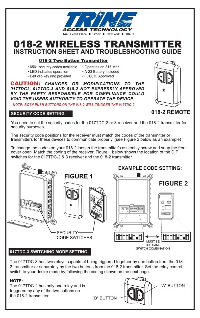 Trine 018-2 WIRELESS TRANSMITTER Manual de usuario Trine 018-2 WIRELESS TRANSMITTER Manual de usuario
