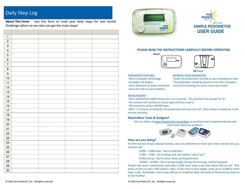 Five Points SIMPLE PEDOMETER Manual de usuario