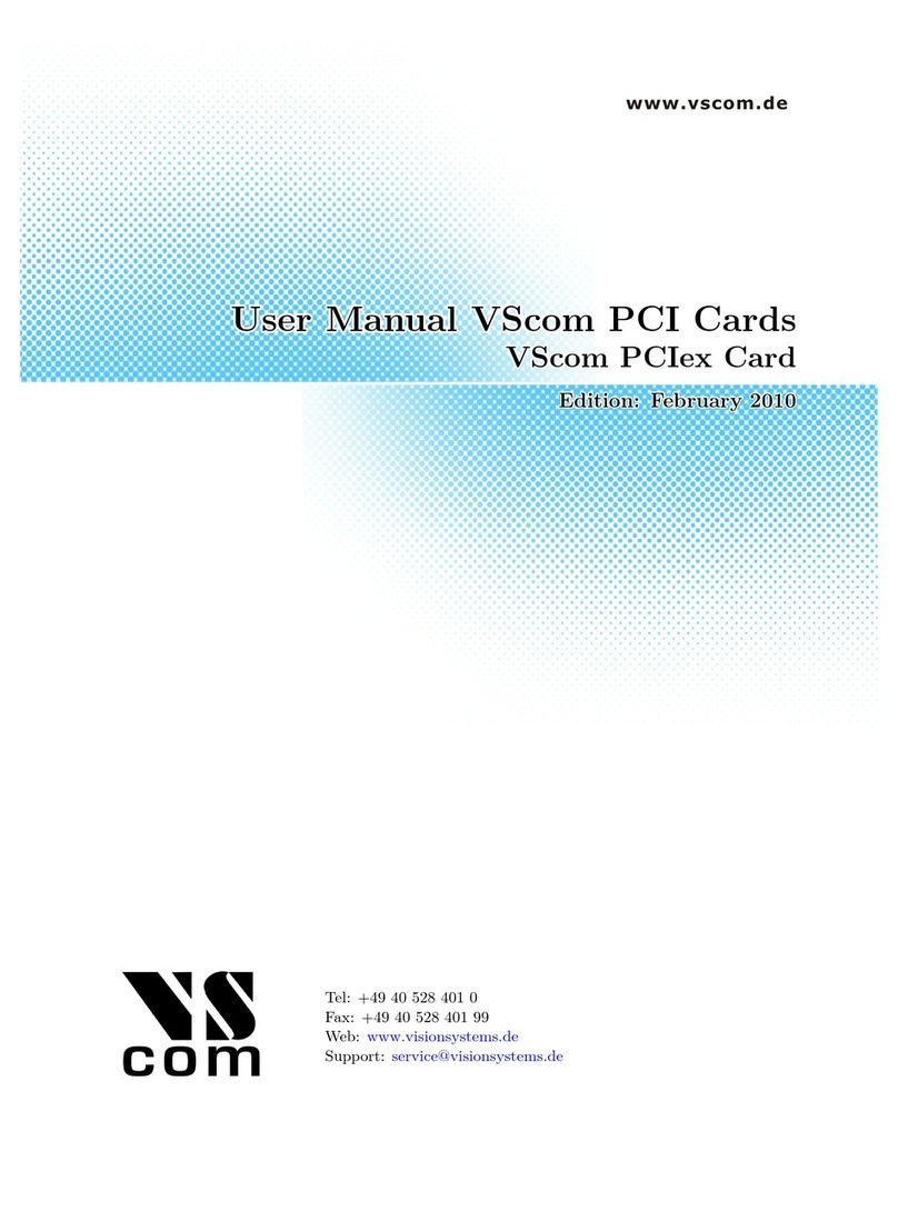 Vision Systems VScom 100E PCIex Manual de usuario