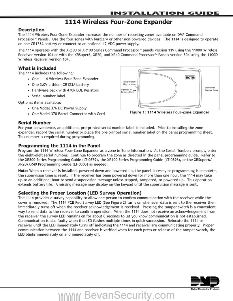 DMP Electronics 1114 Manual de usuario DMP Electronics 1114 Manual de usuario