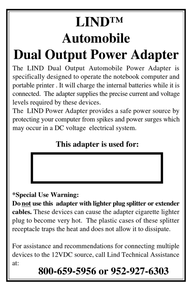 LIND Power Adapter Manual de usuario LIND Power Adapter Manual de usuario