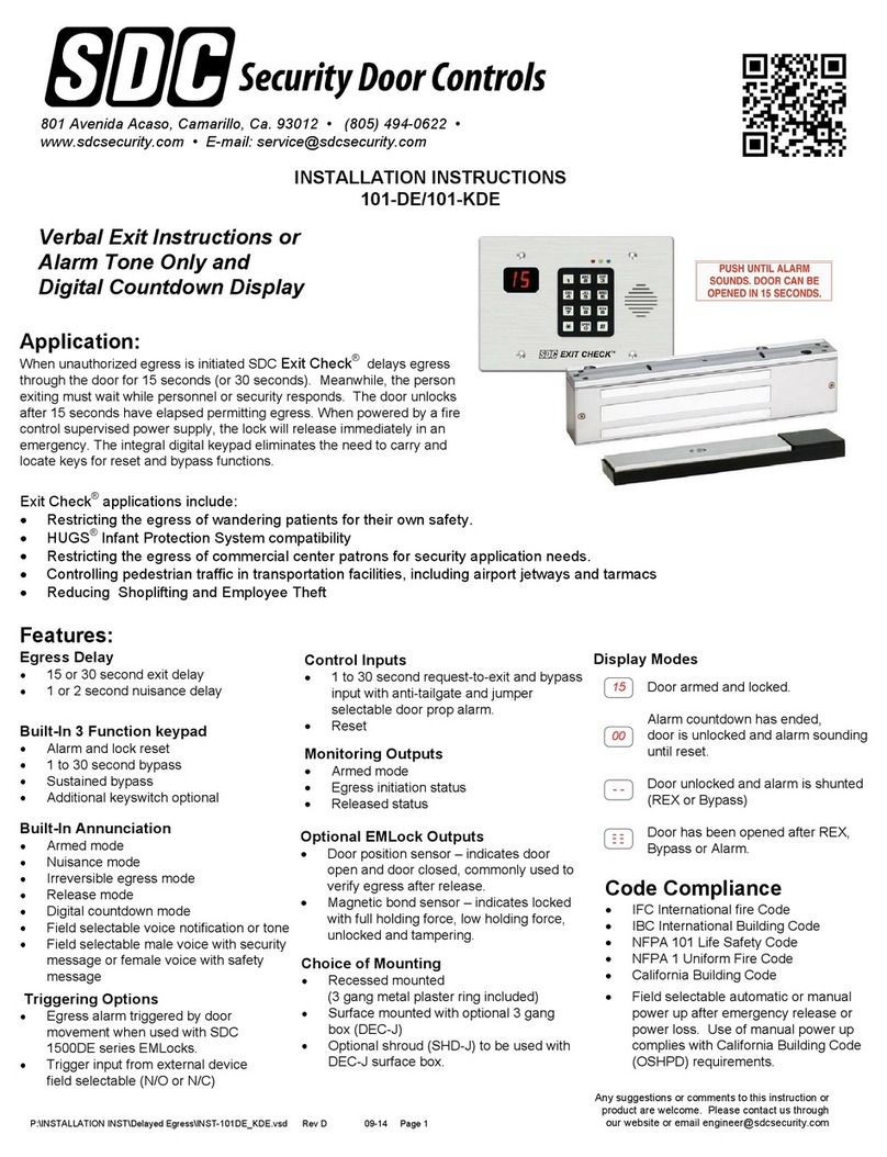 SDC 01-DE Exit Check Manual de usuario