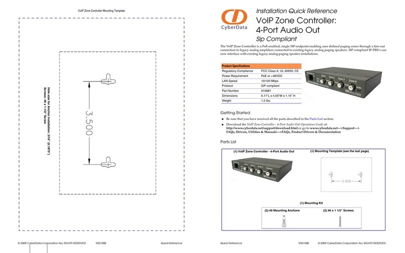 CyberData VoIP Zone Controller Manual CyberData VoIP Zone Controller Manual