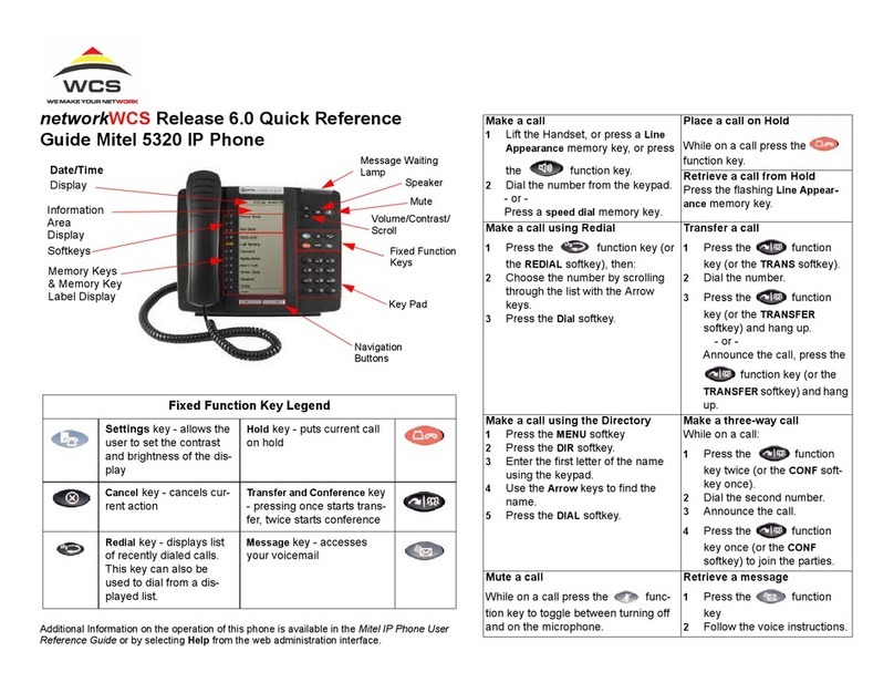 Mitel 5320 Manual de usuario Mitel 5320 Manual de usuario