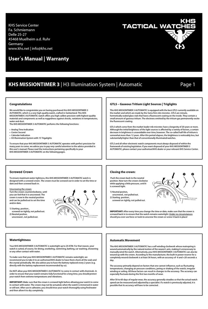 KHS MISSIONTIMER 3 AUTOMATIC Manual de usuario