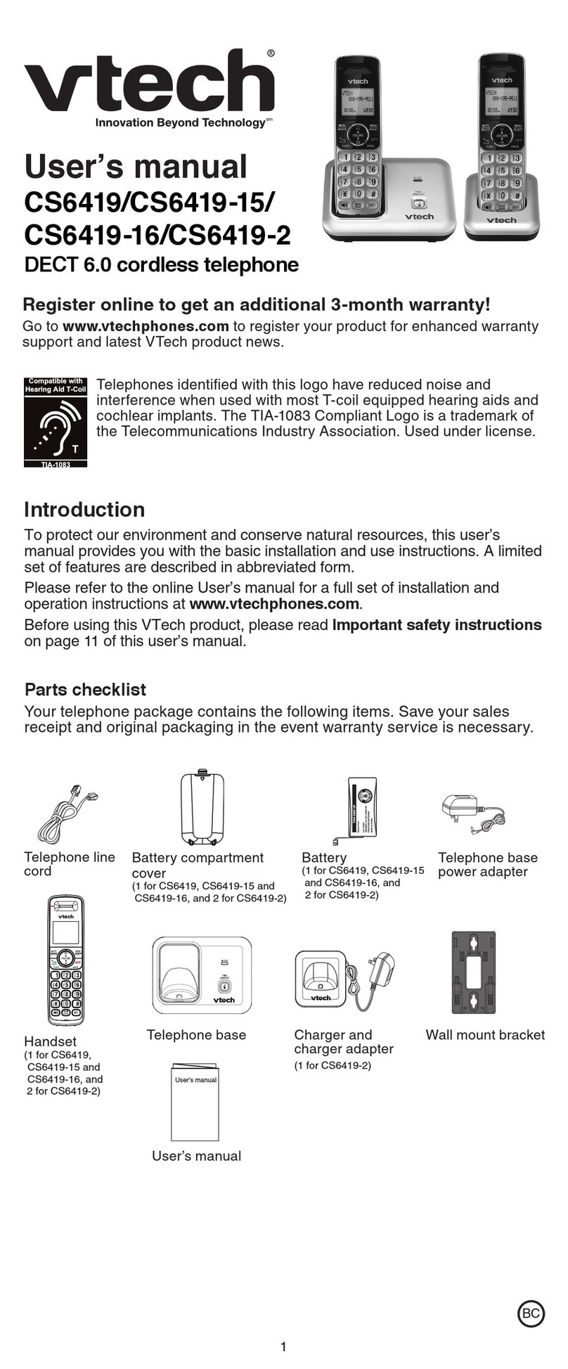 V-tech CS6419 Manual de usuario