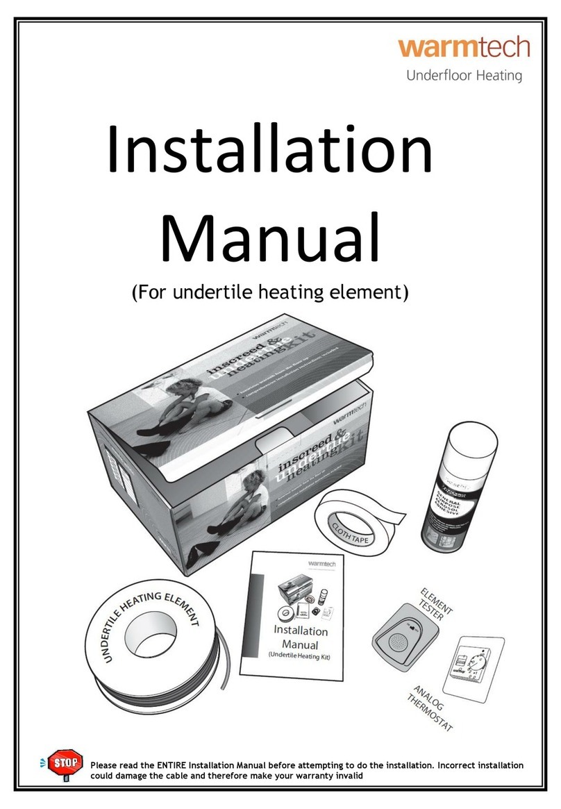 Warmtech underfloor heating Manual de usuario Warmtech underfloor heating Manual de usuario