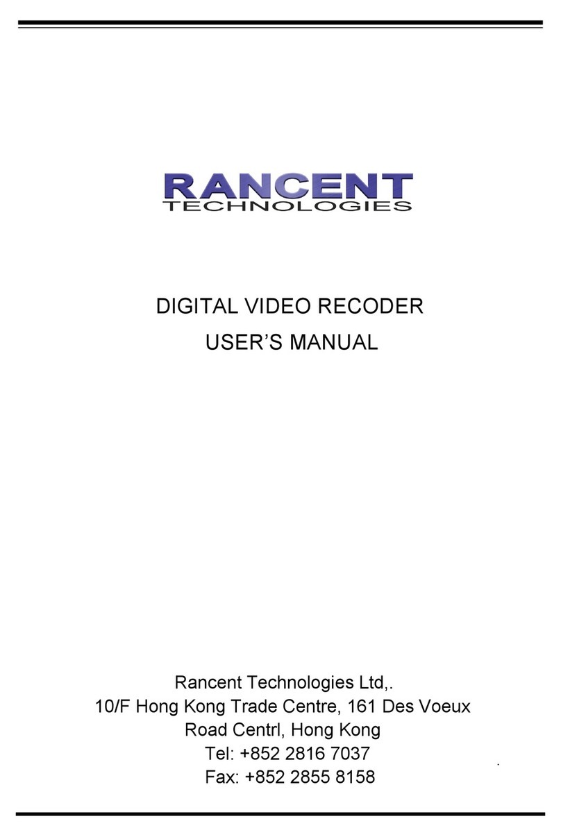 Rancent Tech DIGITAL VIDEO RECODER Manual de usuario
