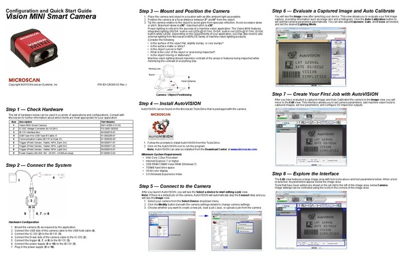 Microscan Vision MINI Manual de usuario