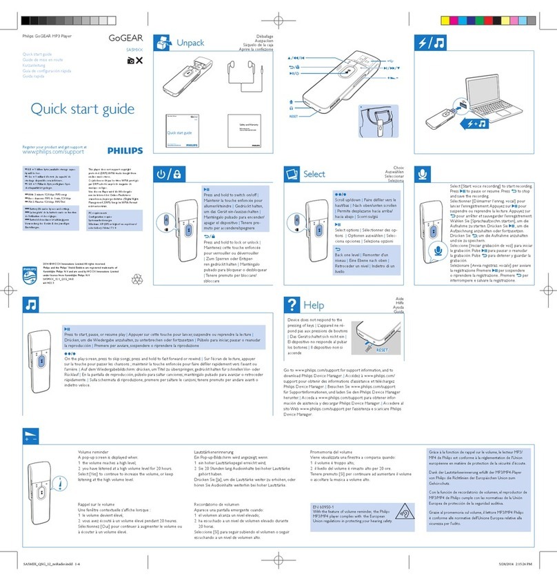 Philips GoGear Digital Audio Player Manual de usuario