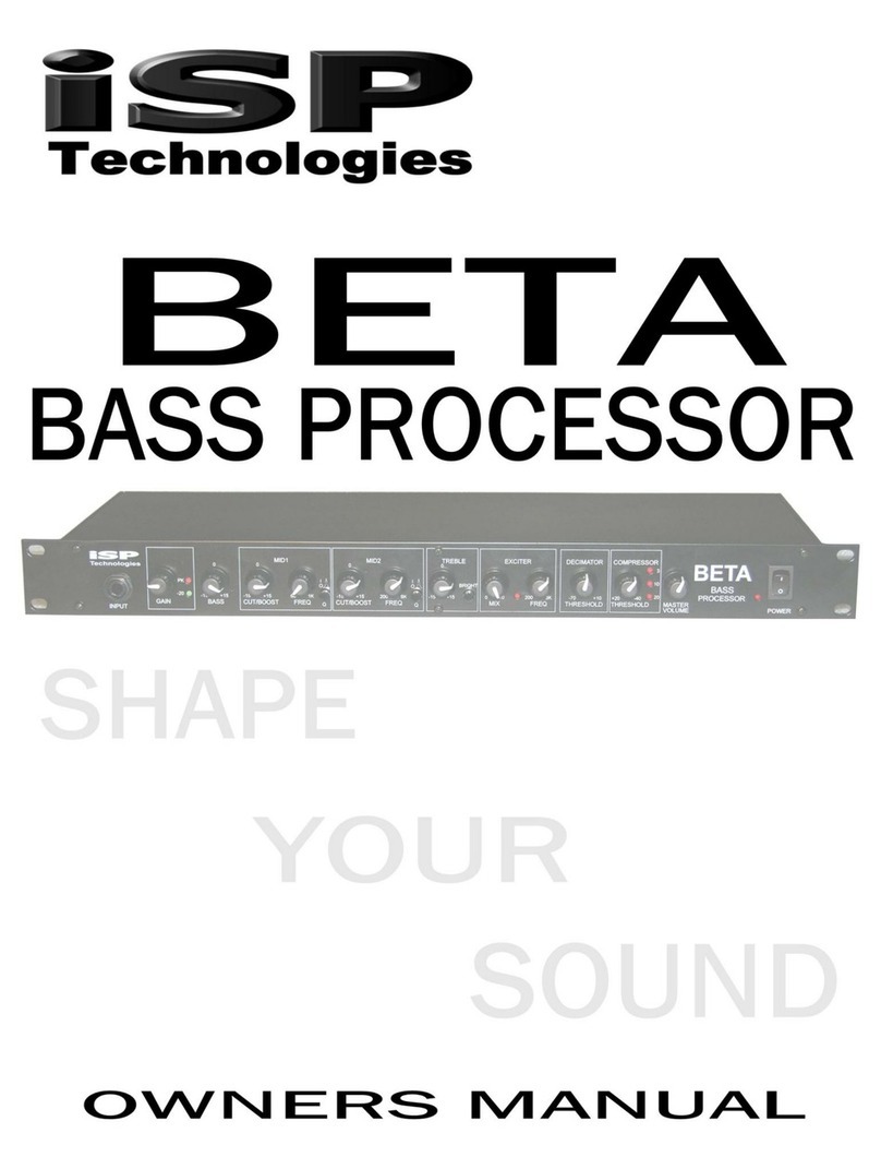 iSP Technologies BETA Bass Processor Manual de usuario iSP Technologies BETA Bass Processor Manual de usuario