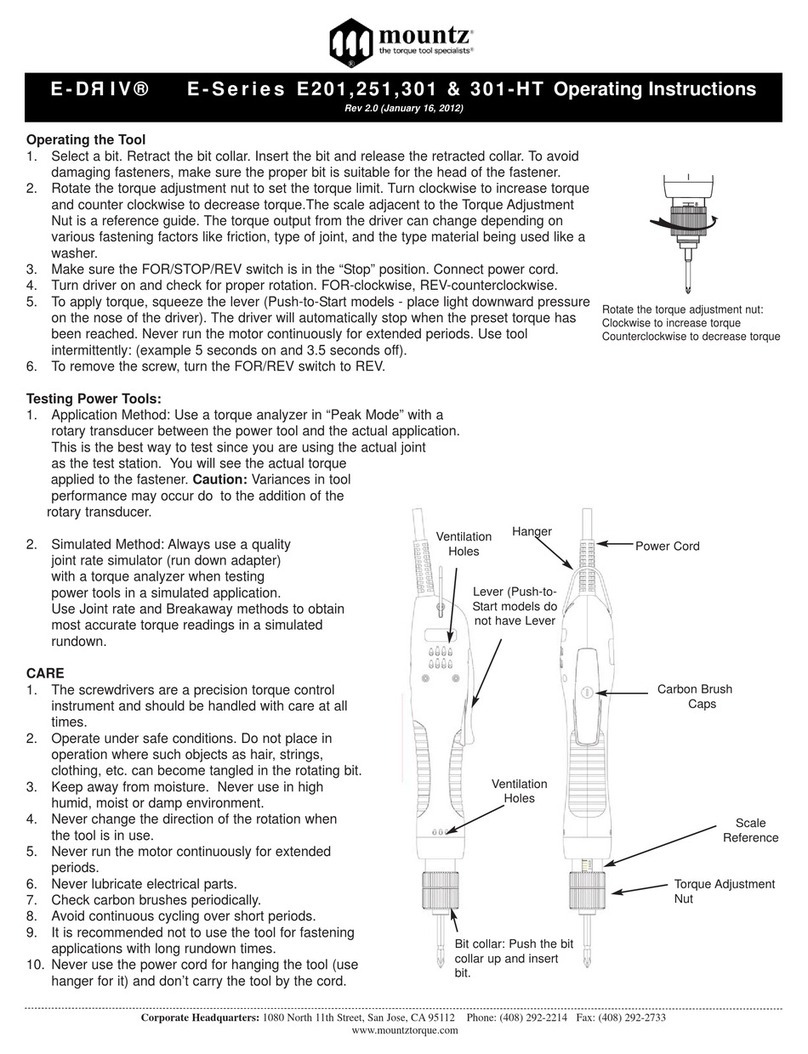 Mountz E-Drive E201 Manual de usuario Mountz E-Drive E201 Manual de usuario