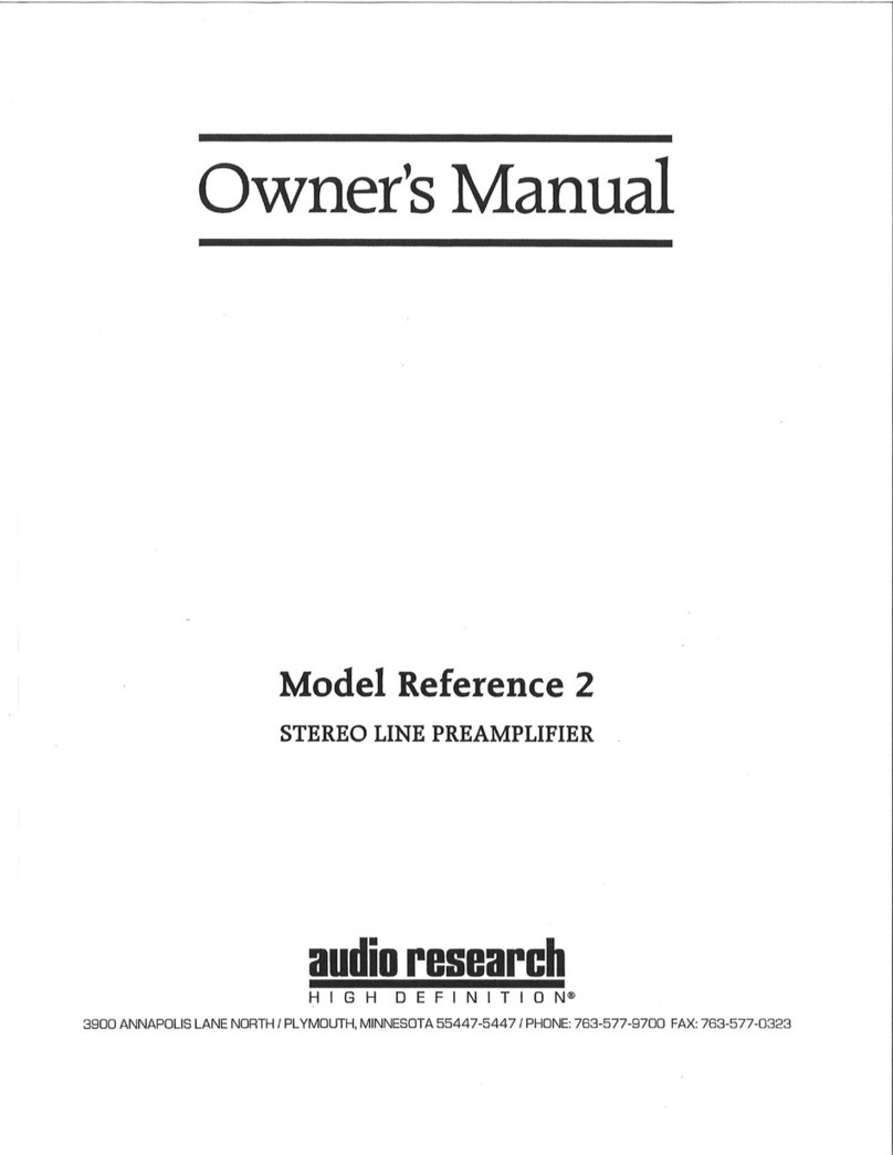 Audio Research Reference 2 Manual de usuario