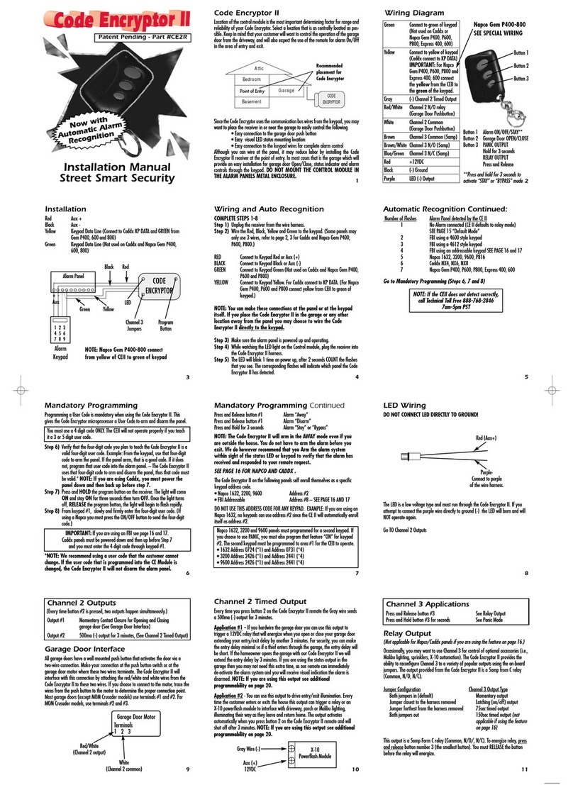 Street Smart Code Encryptor II Manual de usuario