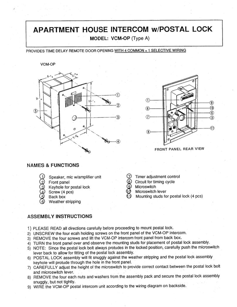 Aiphone VCM-OP Manual de usuario