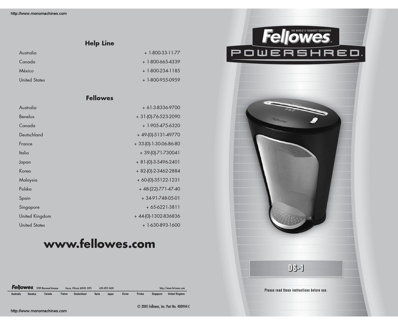 Fellowes POWERSHRED DS-1 Manual de usuario