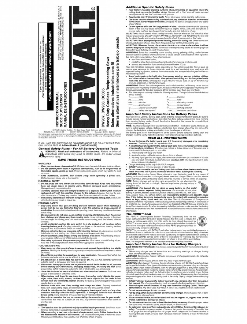DeWalt DW937 Manual de usuario