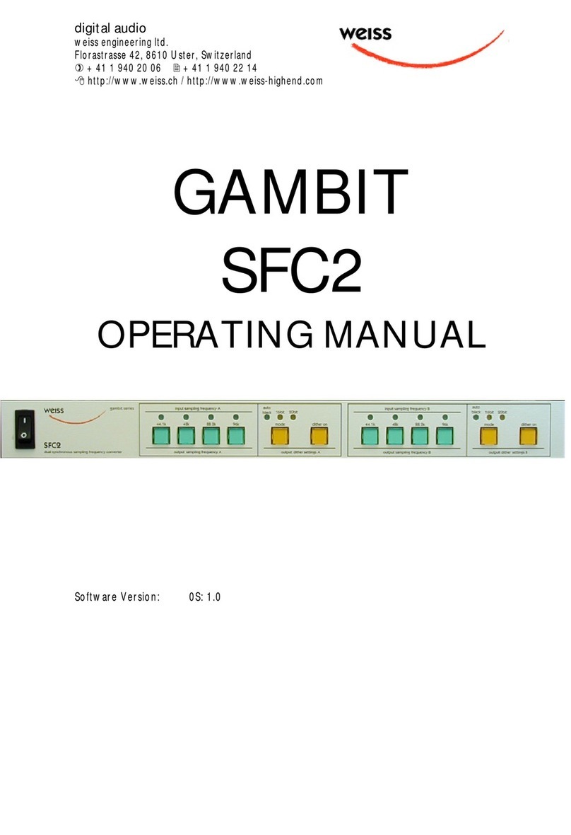 WEISS GAMBIT SFC2 Manual de usuario