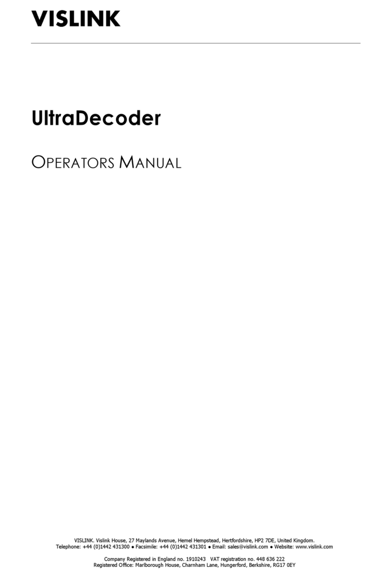 Vislink UltraDecoder Manual de usuario Vislink UltraDecoder Manual de usuario