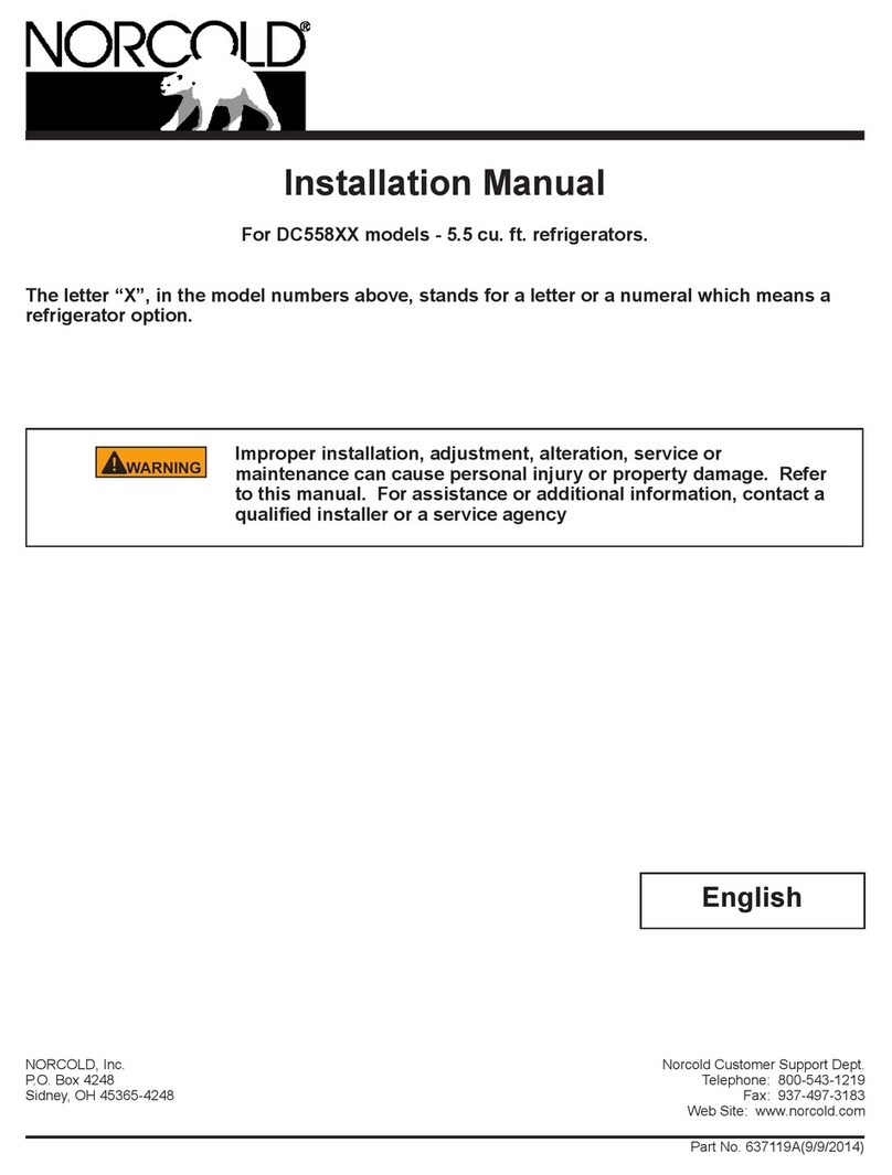 Norcold DC558 Series Manual de usuario