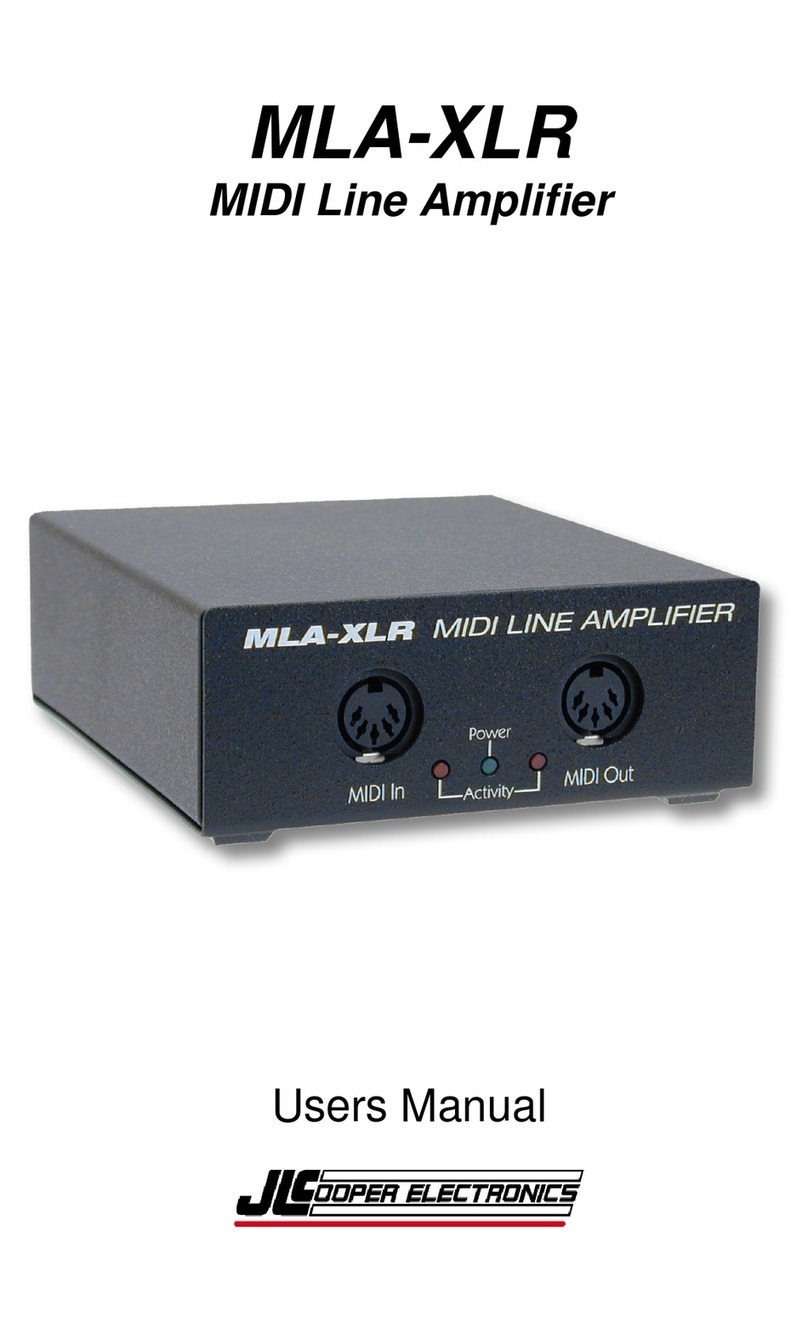 JLCooper Electronics MLA-XLR Manual de usuario JLCooper Electronics MLA-XLR Manual de usuario