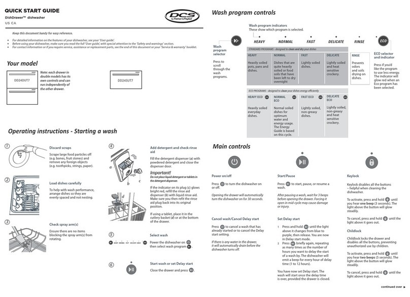 DCS DishDrawer DD24DUT7 Manual de usuario