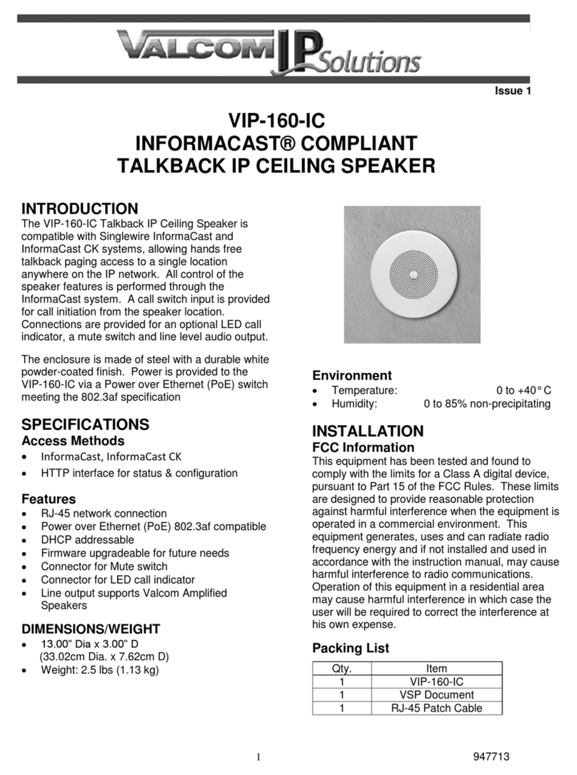 Valcom VIP-160-IC Manual de usuario