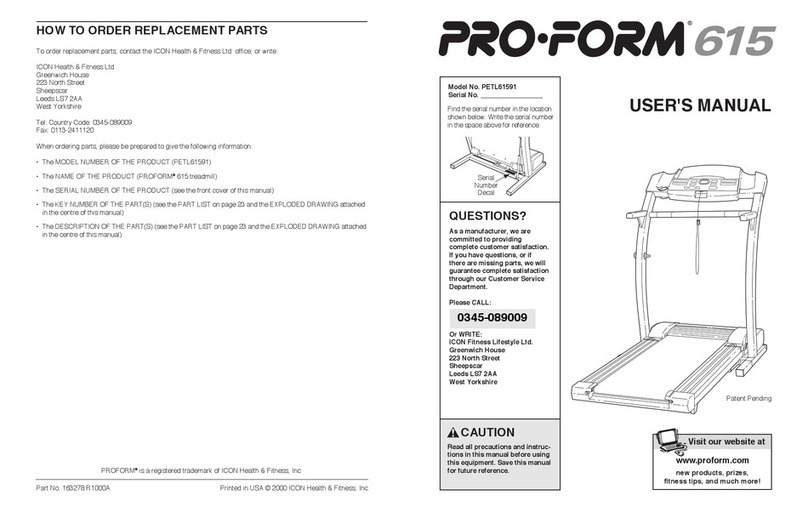 Pro-Form 615 Manual de usuario