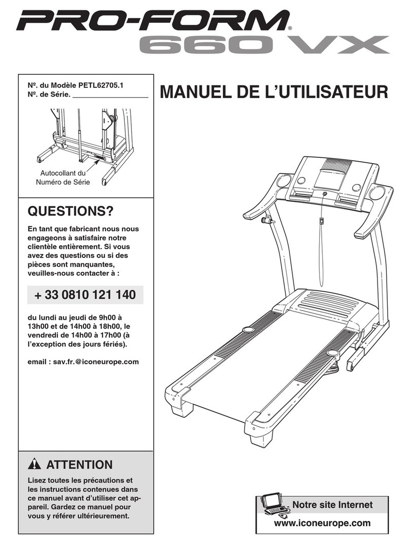 Pro-Form 660 Vx Treadmill Manual de usuario