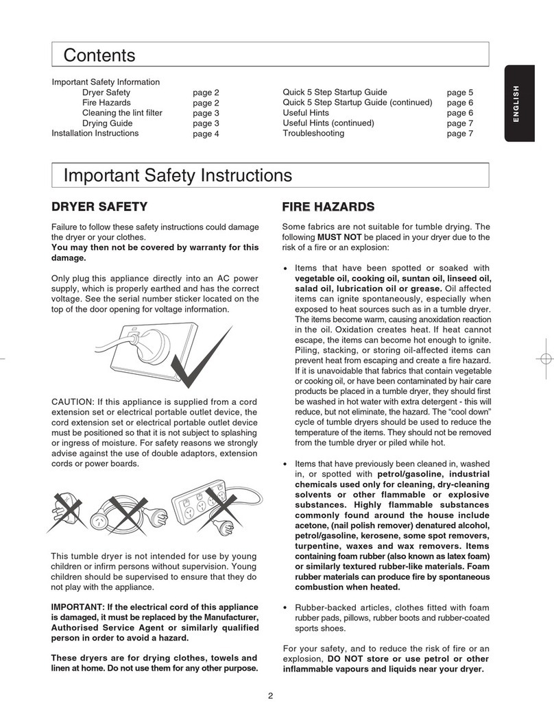 Electrolux EDV606E Manual de usuario