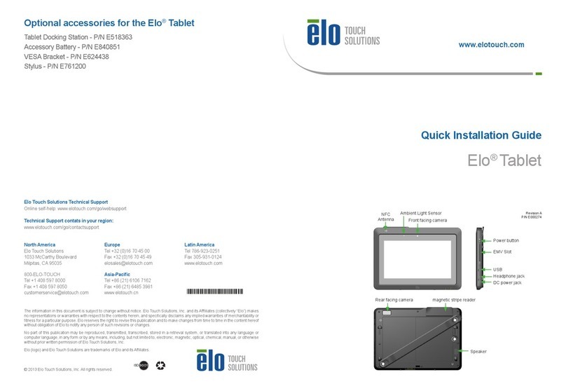 Elo TouchSystems Elo Tablet Manual de usuario