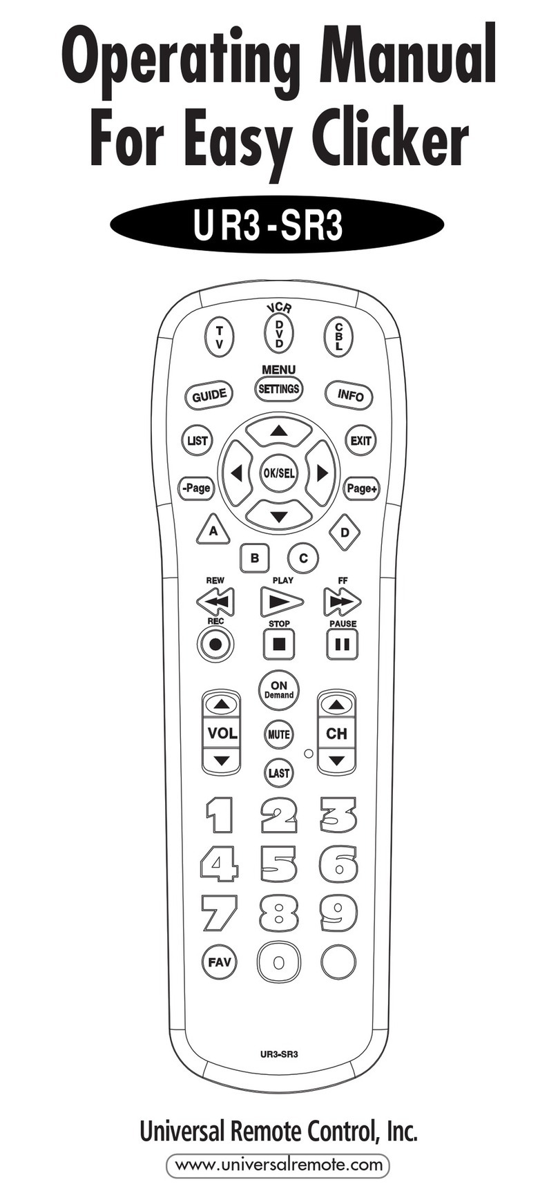 Universal Remote Control Easy Clicker UR3-SR3 Manual de usuario