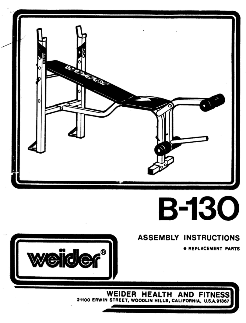 Weider B130 Bench Manual de usuario