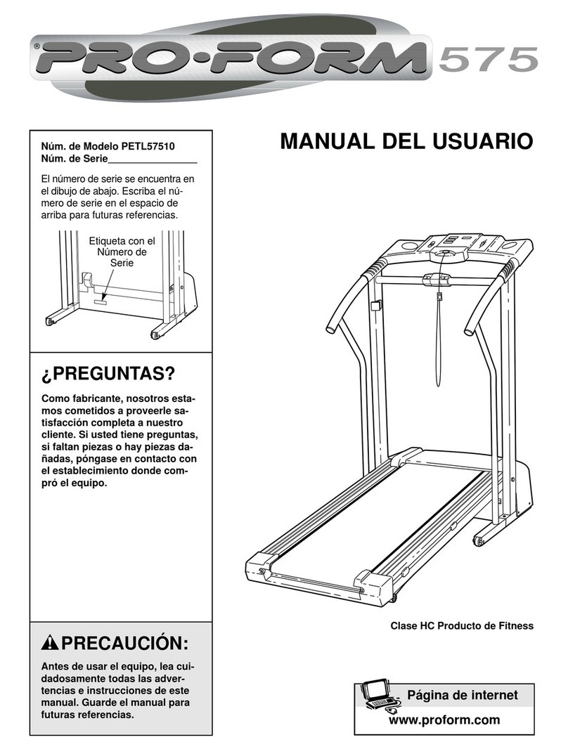 Pro-Form 575 Crosstrainer Treadmill Guía del usuario