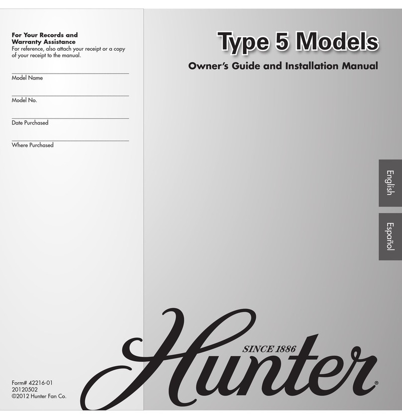 Hunter Type 5 Models Manual de instrucciones