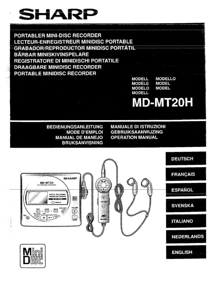 Sharp MD-MT20H Manual de usuario