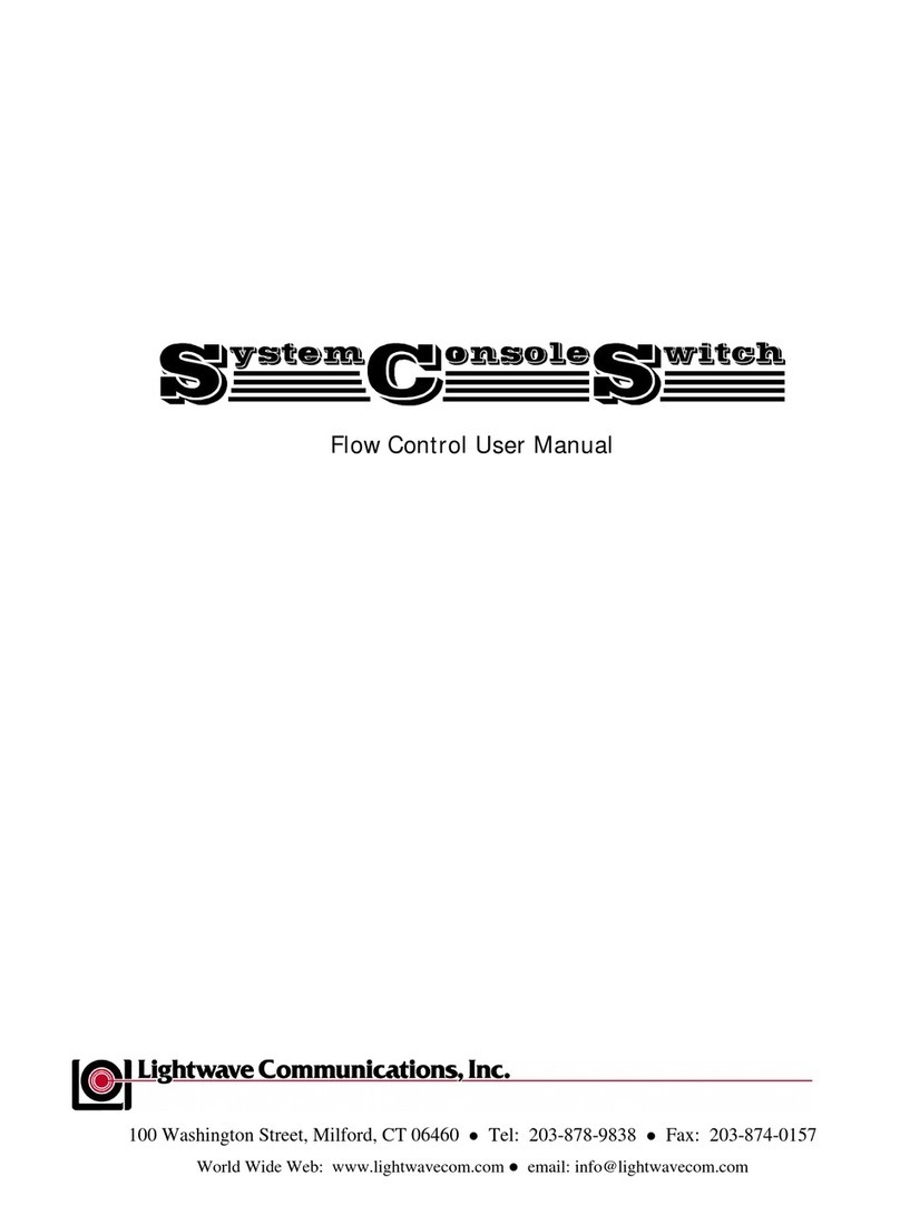Lightwave Communications System Console Switch Manual de usuario