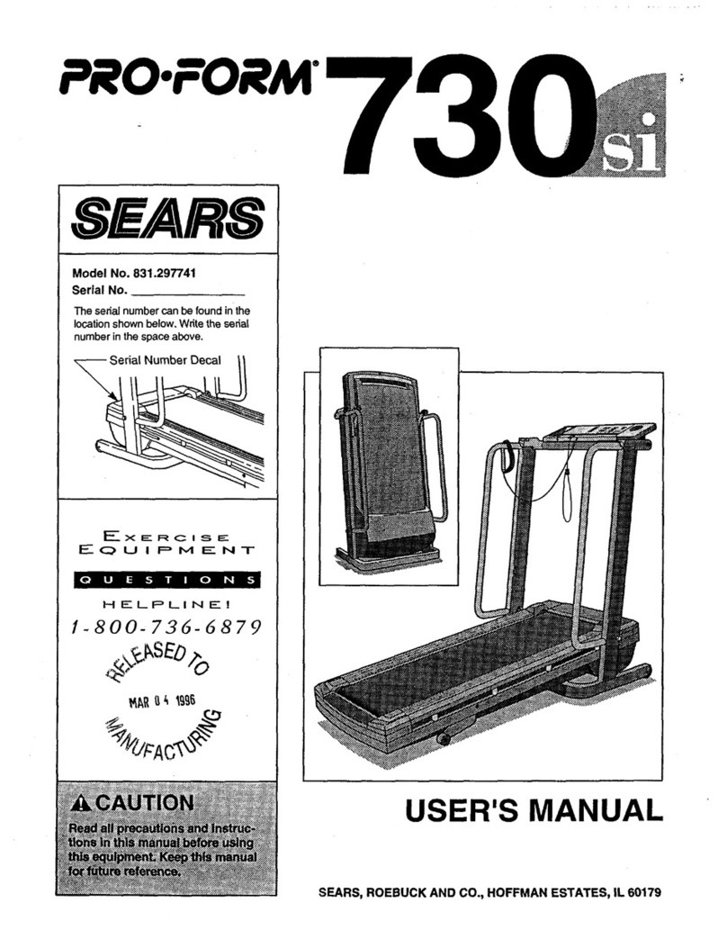 Pro-Form SEARS 730si Manual de usuario