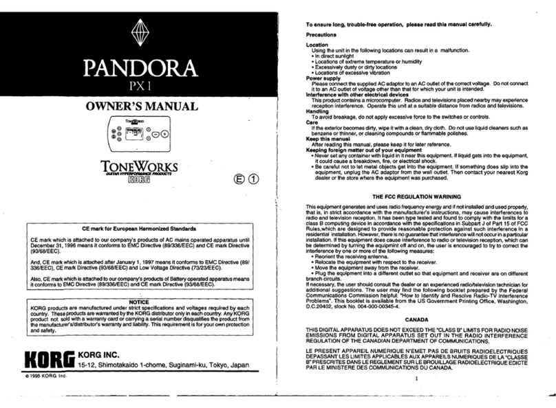 Korg Pandora PX1 Manual de usuario