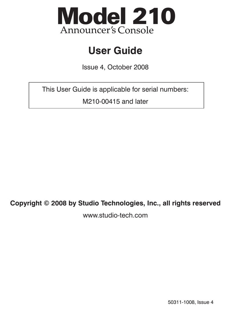 Studio Technologies 210 Manual de usuario Studio Technologies 210 Manual de usuario