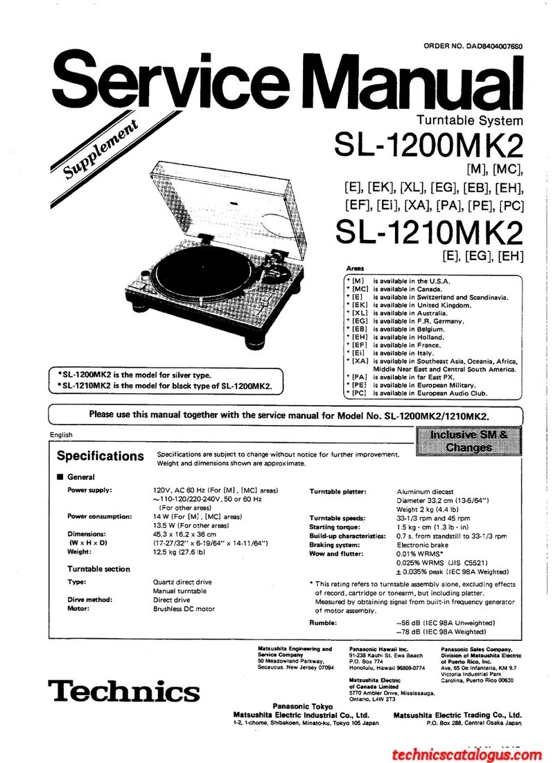 Technics SL-1200MK2 Manual de funcionamiento